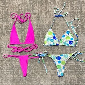 🔥4/20! Bundle of 2 tiny thong/ G-string bikinis. Size XS